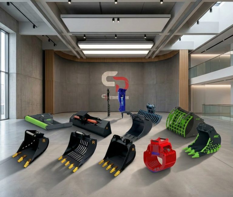 Equipements - C Distribution - Concessionnaire Zoomlion RhĂ´ne Alpes Equipements de travaux publics dans un showroom