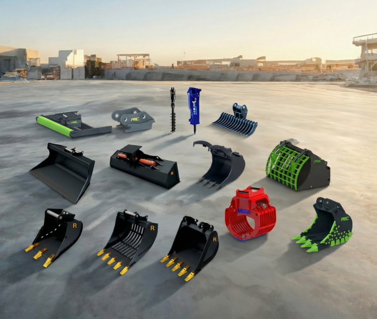 Equipements - C Distribution - Concessionnaire Zoomlion Rhône Alpes Equipements de travaux publics avec un ciel bleu en arrière-plan.